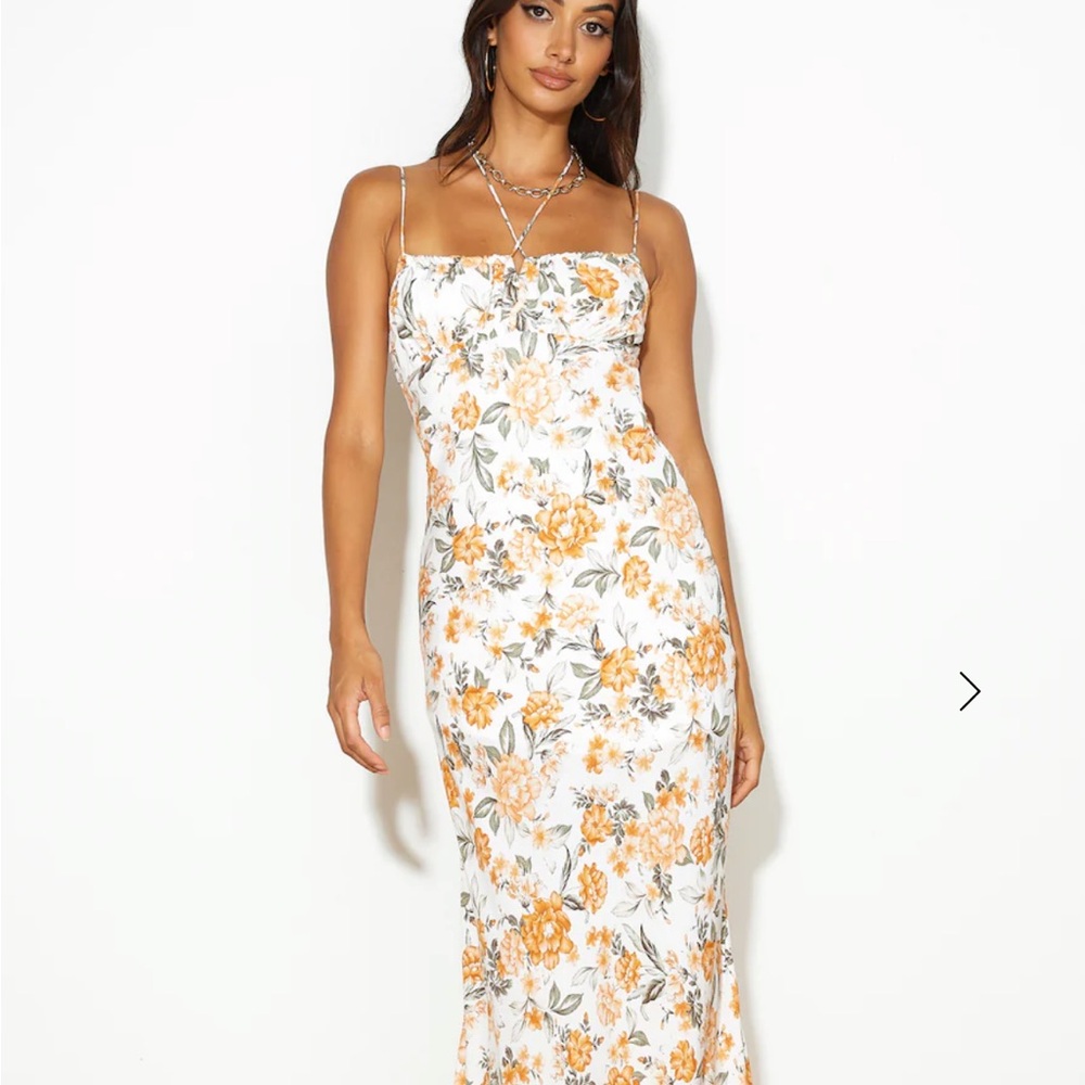 Hello Molly Orange and White Floral Maxi Dress - Picture 8 of 9